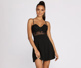 Robe patineuse en maille et dentelle Sweet Chic